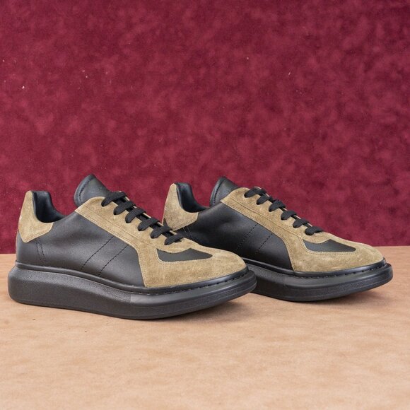 Alexander McQueen Men Low Top Retro Green Black Fashion Sneakers - Main Image